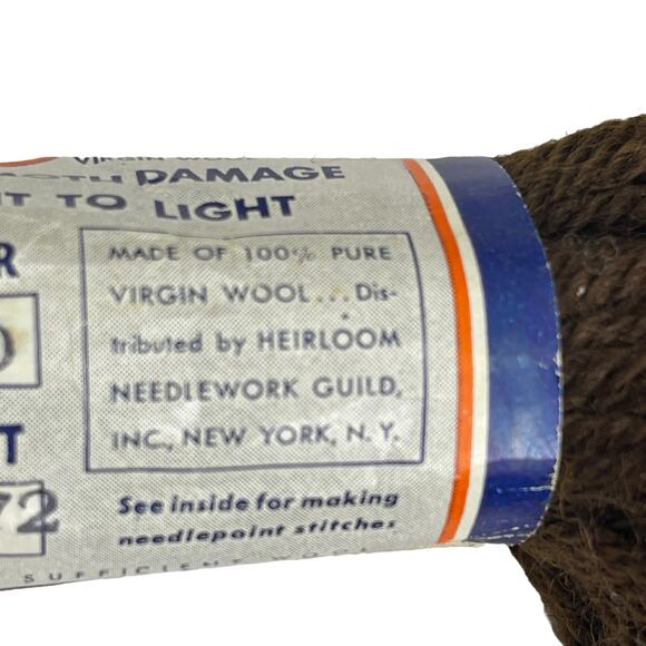 Hiawatha Real Needlepoint Yarn 100% Virgin Wool Yarn Color 60 Brown 9 Skeins - Picture 6 of 6